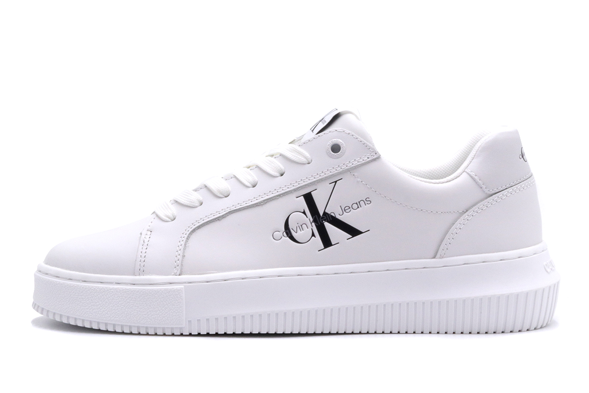 スニーカー   JEANS Woman Sneakers White YW0YW00823 YBR Calvin Klein Chunky Cupsole Laceup Monologo Γυναικεία